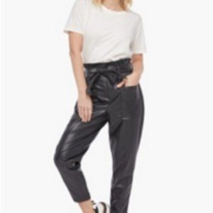 Just Fab Faux Leather Paperbag Trousers Size XL